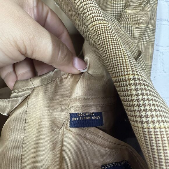 Vintage Brooks Brothers Houndstooth Blazer Mens Size 42L Plaid Wool Sports Coat - Picture 5 of 14